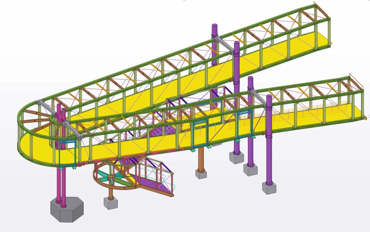 Prépasserelles CdG1 — exécution par ALBYR Structures