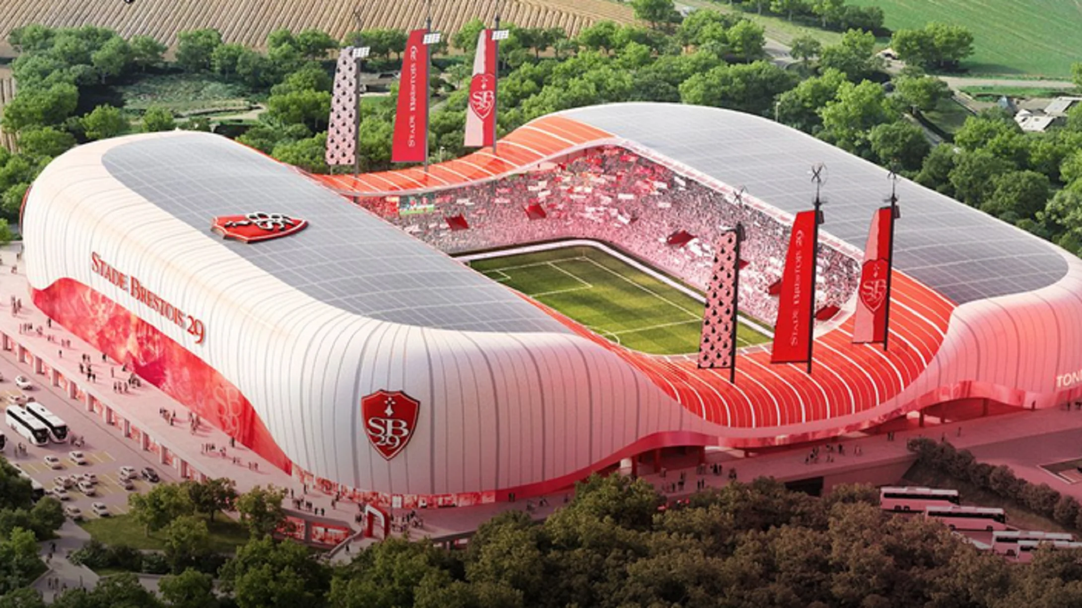Stade de Brest (29) — maîtrise d’œuvre conception par ALBYR Structures